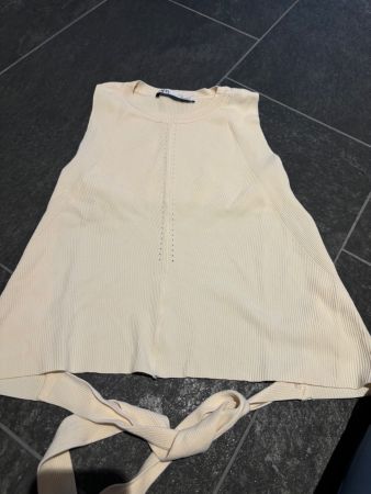 Damen T-Shirt - weiss - stylischer Schnürung Rücken - Gr. S