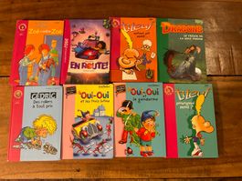 Bibliothèque rose et verte Titeuf, Oui-Oui, Cédric... lot