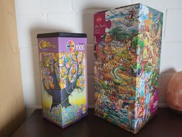 2x HEYE Puzzle  unvollständig 1000 und 2000 Teile
