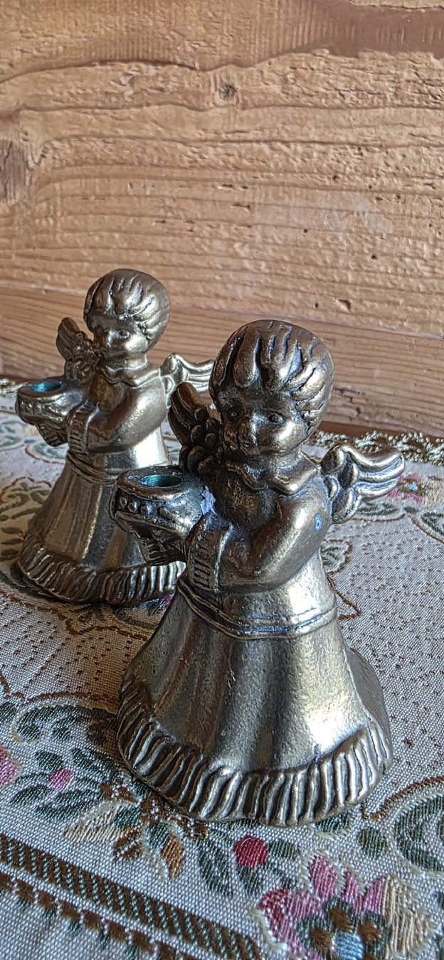 Statuette: 2 Stück Vintage Messing Engel – Usato da Wolfhalden venduto da Nati-Nati 1