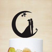 NEUER Torten Topper Hochzeitstorte Paar im Mond - 2021039