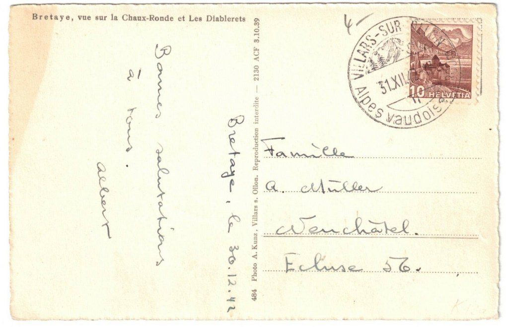 Cartoline postali: Villars - Col de Bretaye mit Diablerets + Skilift – Usato da Binningen venduto da Mountainrider 1