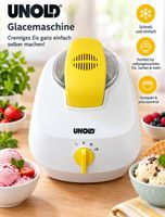 Unold Glacemaschine weiss gelb kompakt für Eis Sorbet