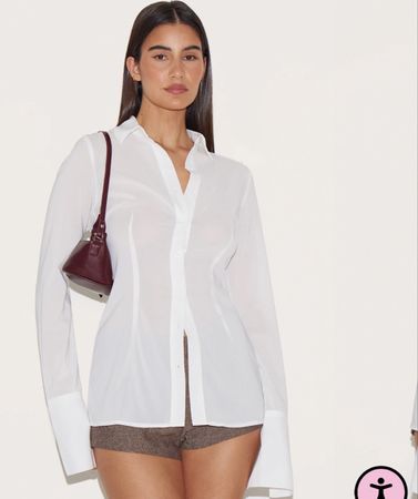 Weisses Chiffon Hemd in Grösse 36 von PLT