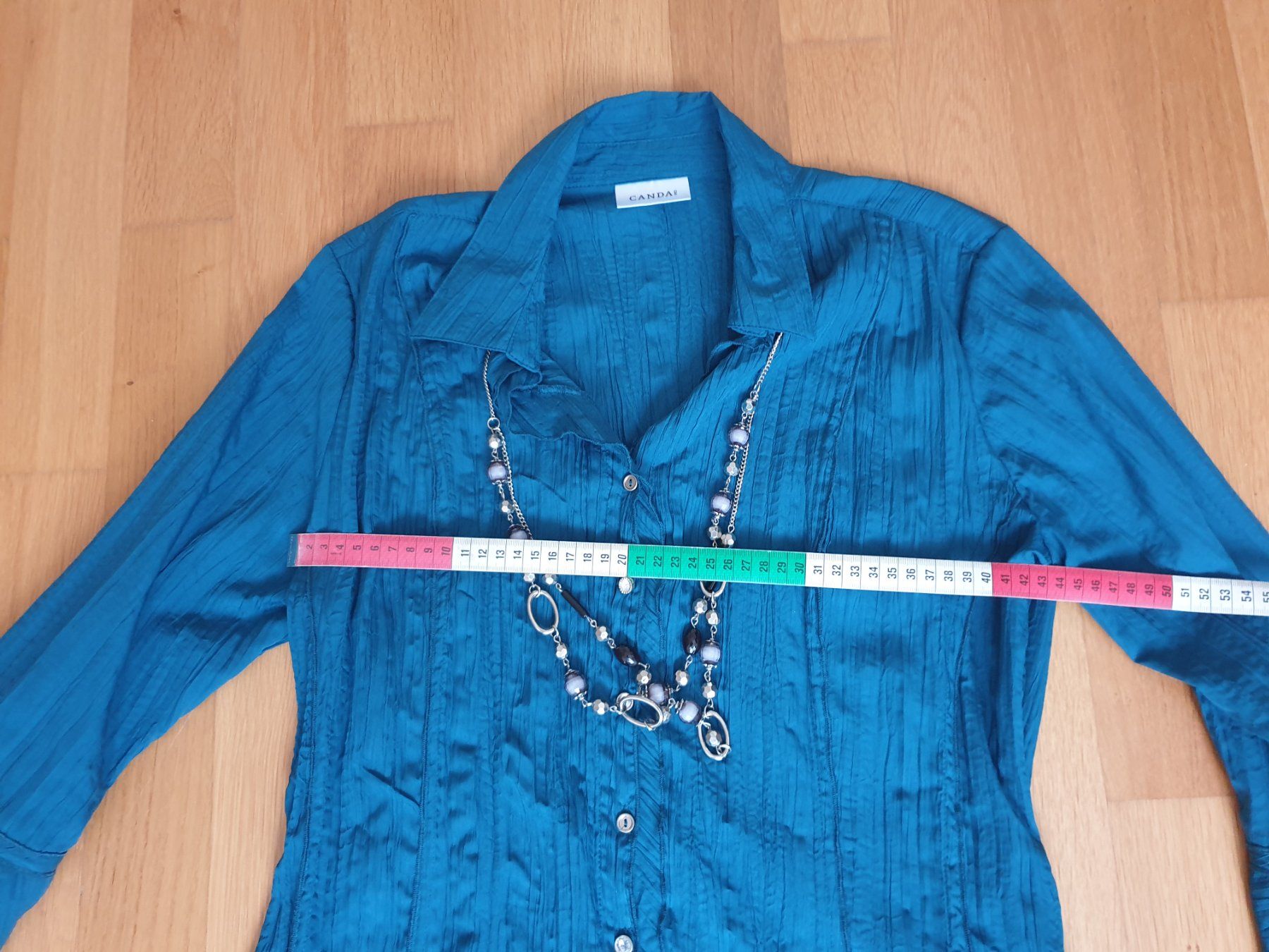 C&A Camicette: Damen Bluse, mit Halskette, petrol, Gr. 40 – Usato da Möriken AG venduto da pam66 7