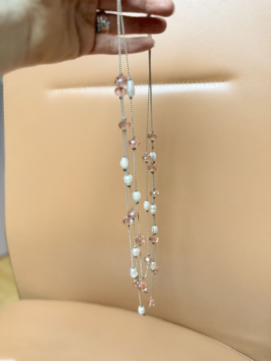 Catenine: Lange Modeschmuck Kette mit Süsswasserperlen & Glasperlen NE – Nuovo e nell'imballaggio originale da Basel venduto da Chili007 1