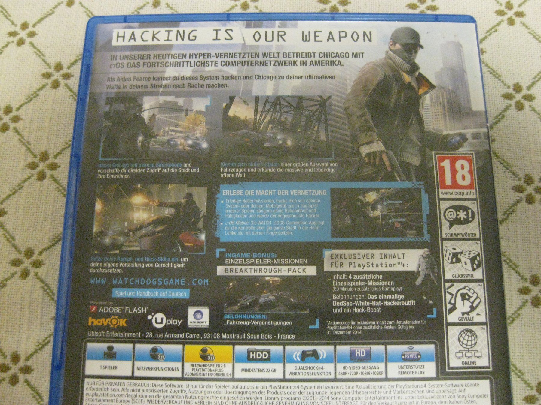 Sony Giochi: PS4 WATCH DOGS – Usato da Münchenbuchsee venduto da neuwertig-gespart 3