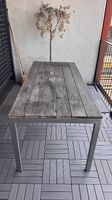 Großer Gartentisch / Balkontisch Metall & Holz (180 x 80 cm)