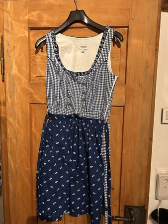 Oktoberfest Dirndl, blau-weiss kariert, Grösse 38