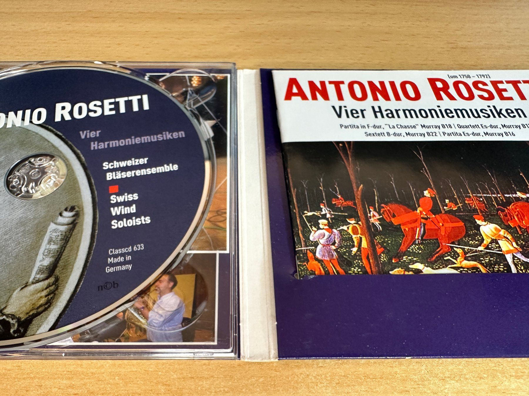 CD: Antonio Rosetti, Schweizer Bläserensemble = Swiss Wind Soloi – Usato da Rikon im Tösstal venduto da Alpenmutz 2