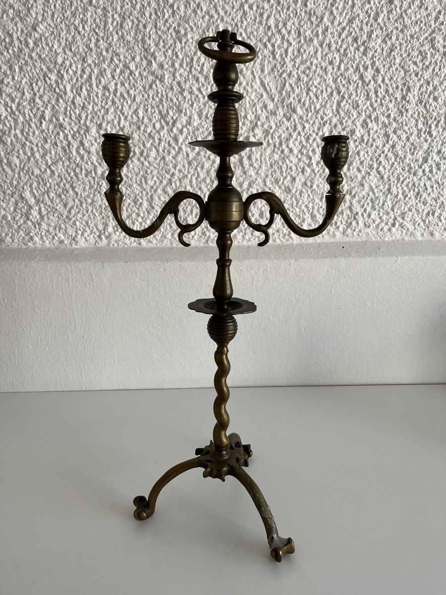 Tutte le decorazioni: alter, grosser, zweiflammiger Kerzenständer / Messing – Usato da Wetzikon ZH venduto da seli03 6