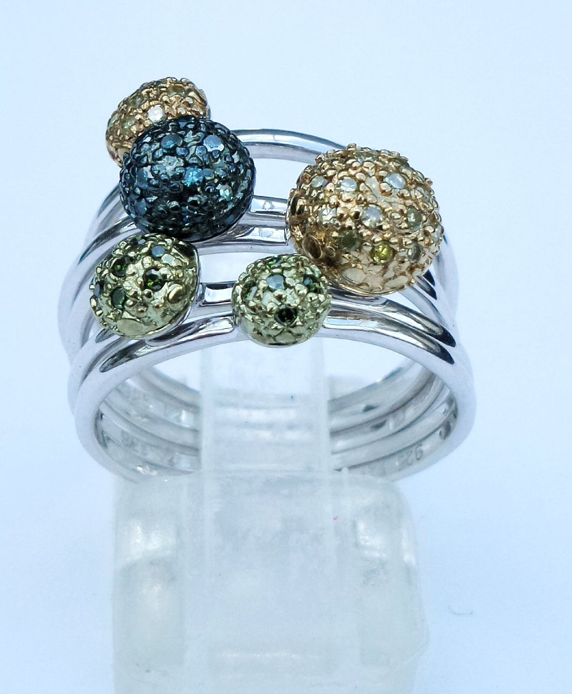 Bagues: Ring Set mit Farb-Diamanten neu – Neuf (Voir description) à Zürich par Bieter04 3