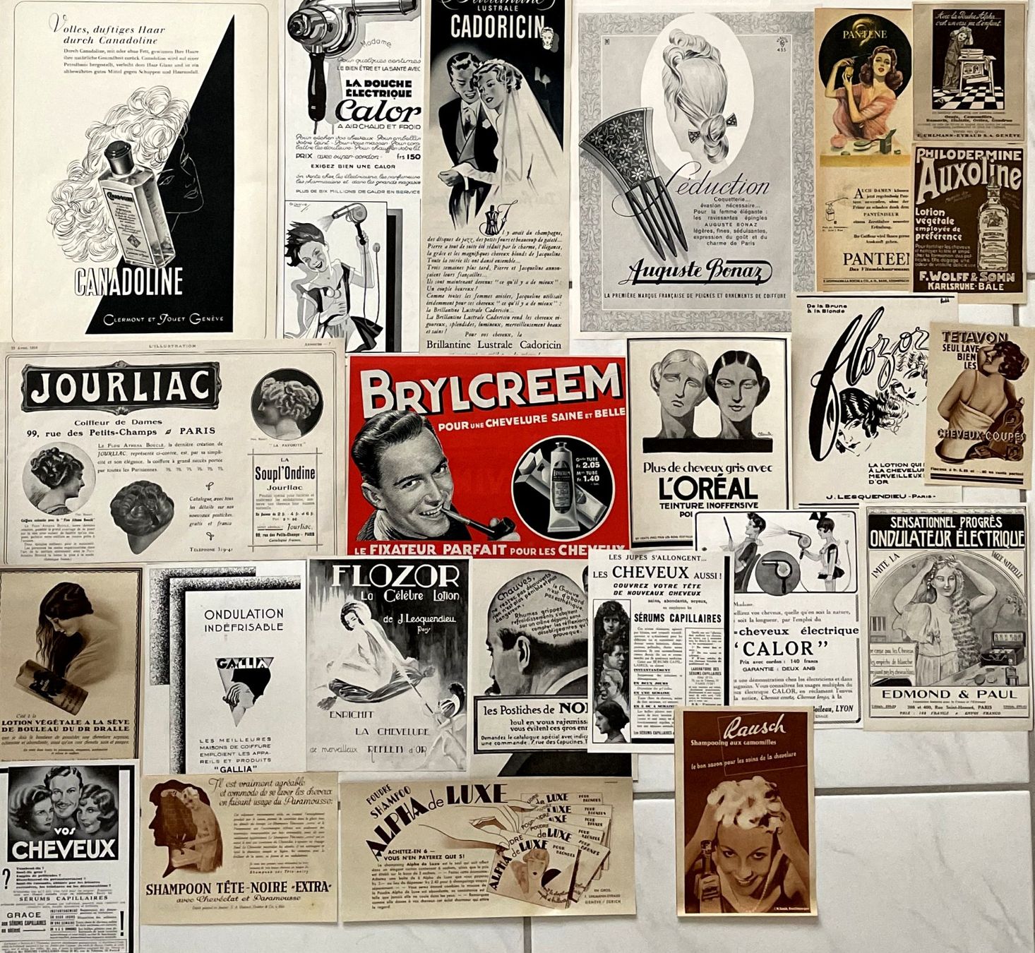 Grafiken & Lithographien: Haarpflege / Soins des cheveux 20 alte Werbungen / Réclames – Gebraucht aus Savagnier von Ne2065 3