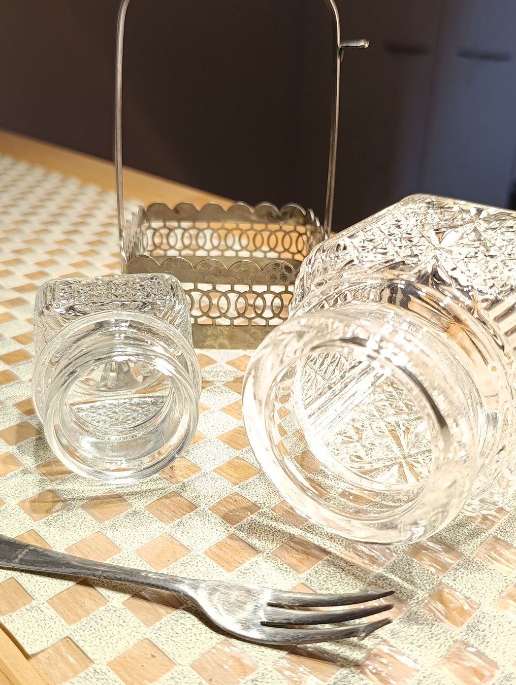 Caraffe: Jugendstil Gurkenrollglas versilberte gestell, Gabel Top – Usato da Steffisburg venduto da 1.Schmuckschatulle 4