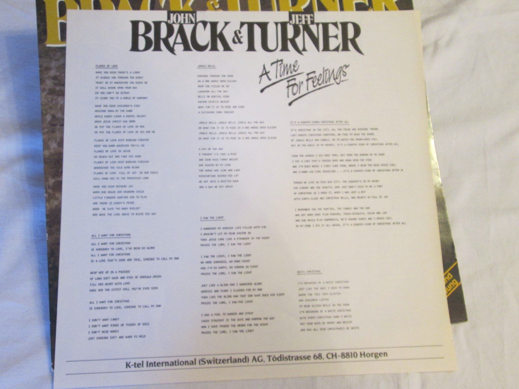 Schallplatten: Vinyle John Brack & Jeff Turner - A Time For Feelings – Gebraucht aus la Chaux-de-Fonds von Lampe 5