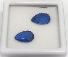 2x Kyanites poire bleues 9x6 mm - Valeur 120.- Fr