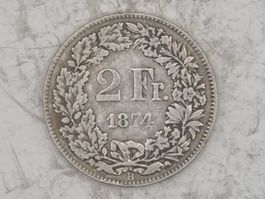 2 FR 1874 Erste Jahr Gute Erhaltung