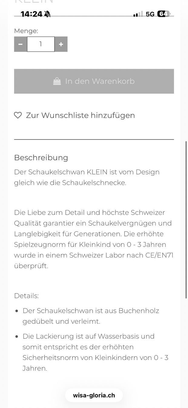 Wisa Gloria Spielzeuge: Wisa Gloria Schwan Holz – Gebraucht aus Zürich von StudioCardin 5