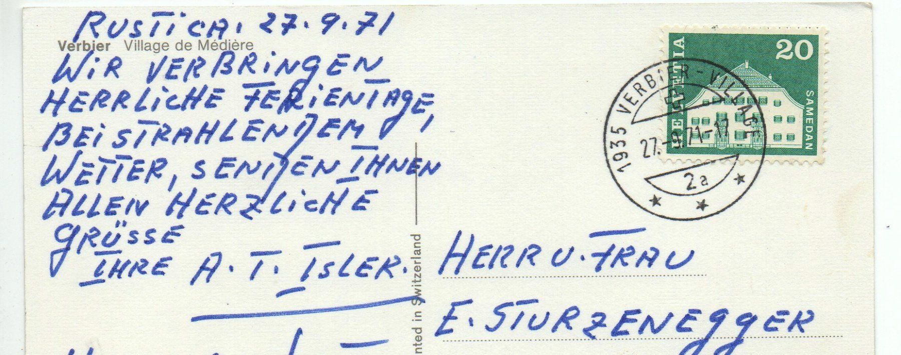 Cartes postales: VERBIER Village de Médière – D'occasion à Jona par philajona 1