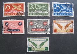 Flugpost Sinnbildliche Darstellungen gest., gew. Faserpapier