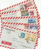 5 Luftpostbriefe, Istanbul - Oftringen, 1955 echt gelaufen