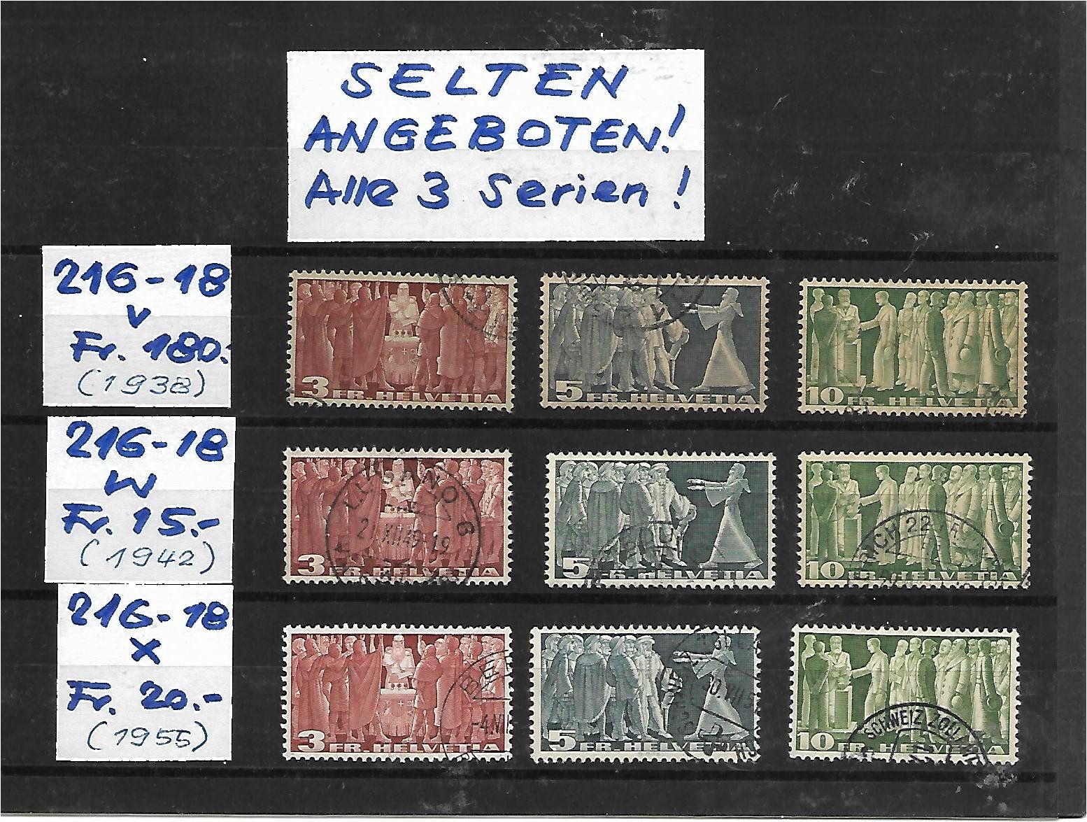 Tutti i francobolli: 1938/55 : Freimarken , 3 Serien gestempelt – Usato da Reinach BL venduto da eiche419