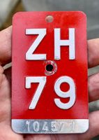 Velonummer ZH von 1979 - Zürich -  ZH 79