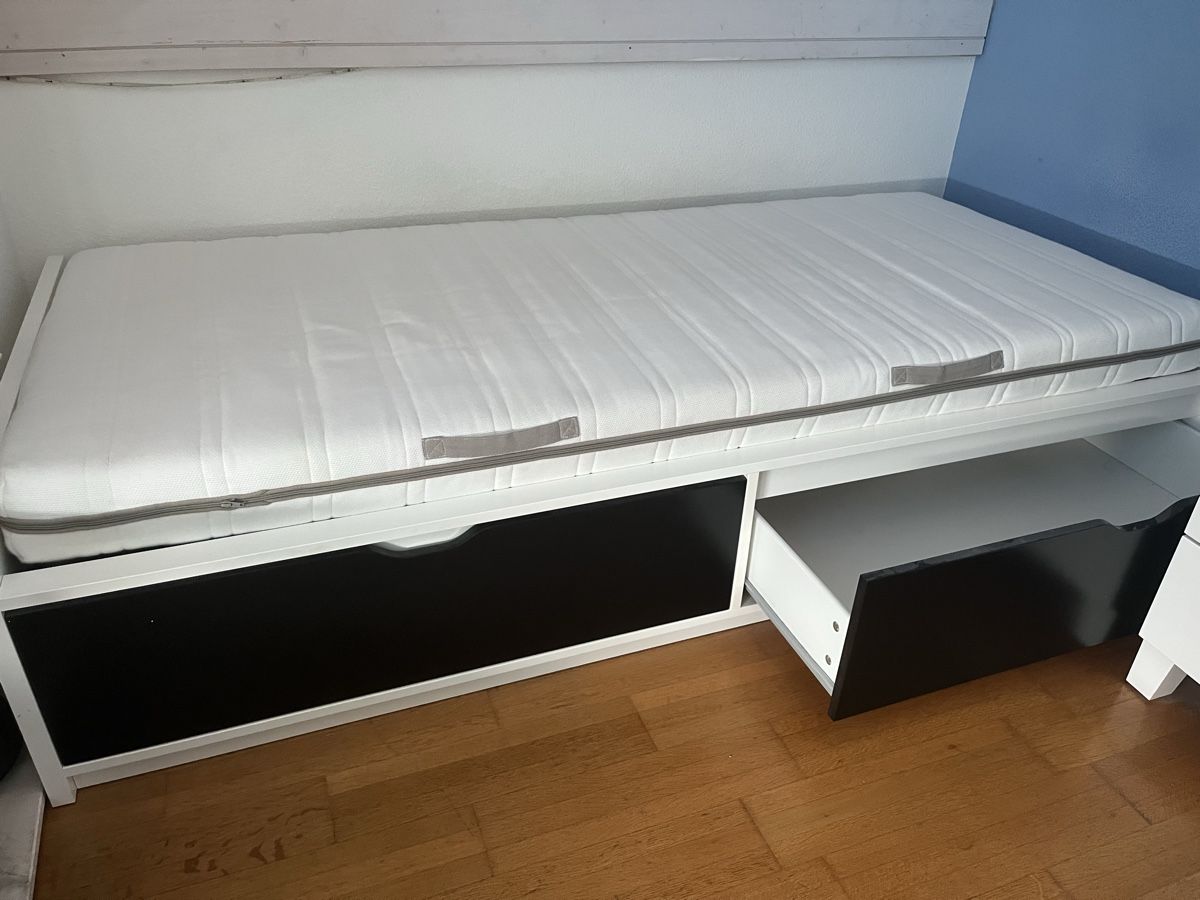 Ikea Lits: Bett mit Stauraum 90x200 (mit oder ohne Matratze) – D'occasion à Rheinfelden par non_ma5v 1