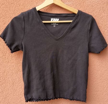 TW Schwarzes Cropped Shirt Grösse L