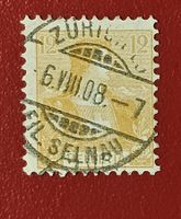 HELVETIA BRUSTBILD 105 VOLLSTEMPEL ZÜRICH SELNAU 1908