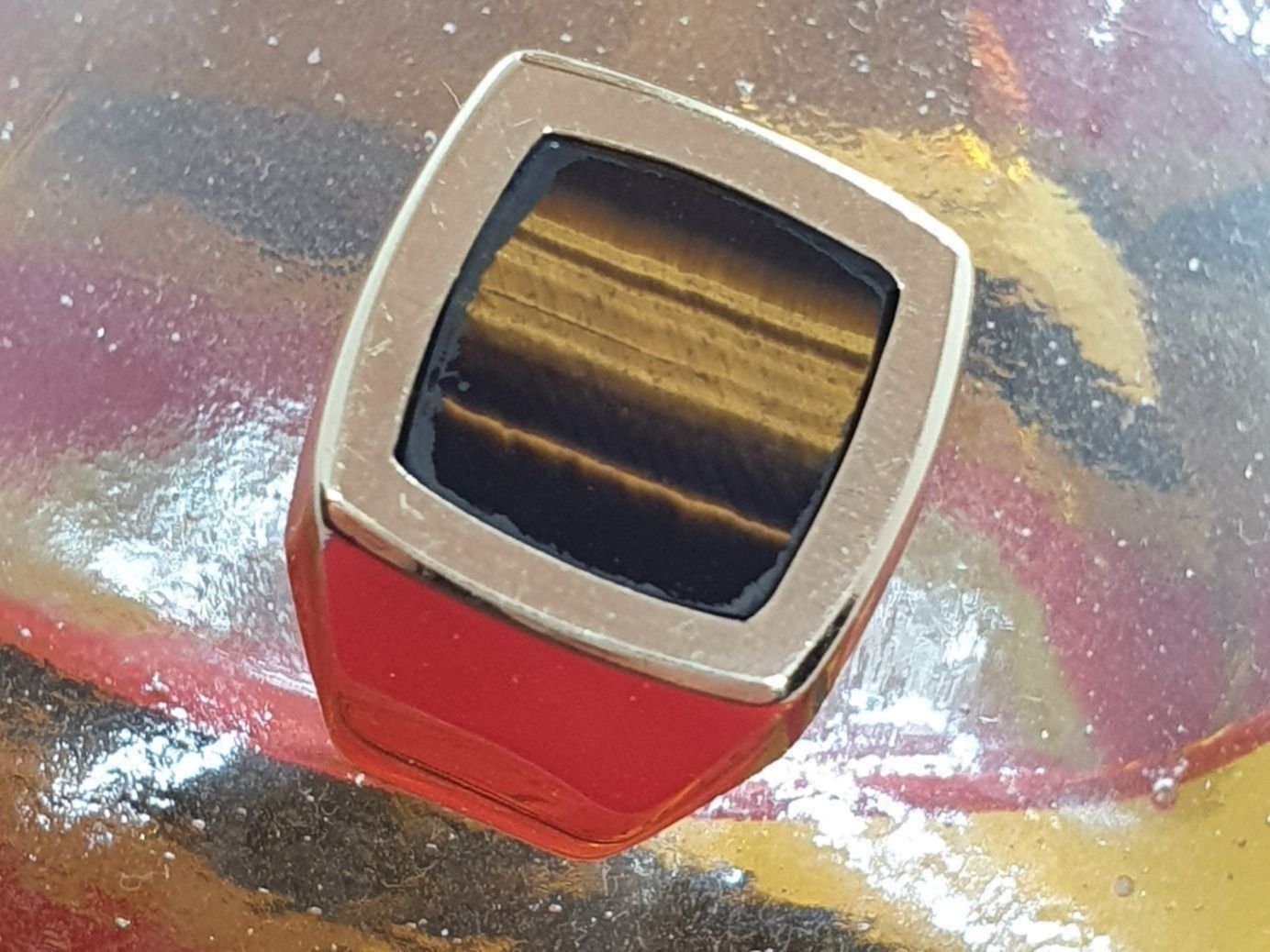 Ringe: Herrenring 750 Gold mit Tigerauge – Neu (gemäss Beschreibung) aus Unterägeri von Altgoldschmuck