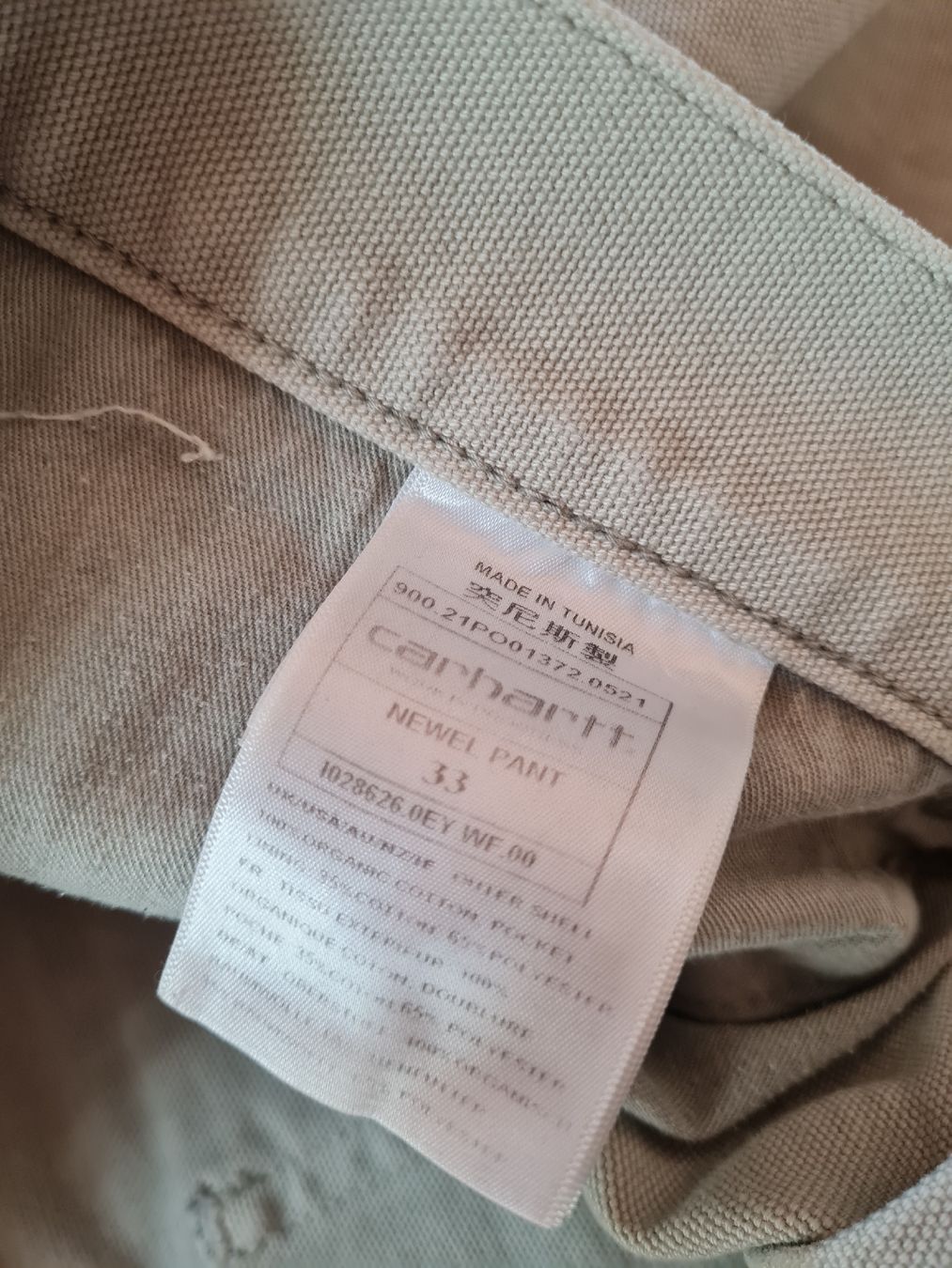 Carhartt Jeans: Carhartt Newel Pant - Taille 33 - Beige clair – Usato da Pâquier-Montbarry venduto da adr_g926 1