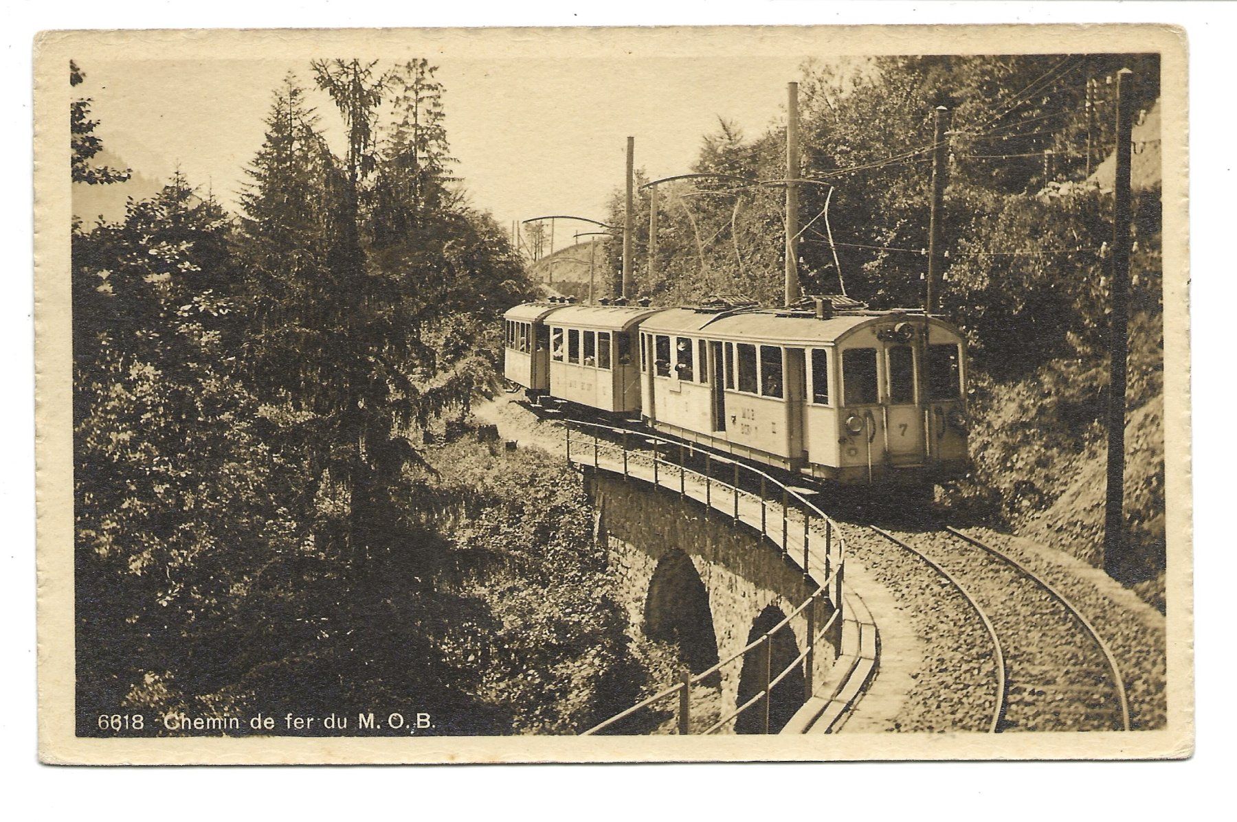Cartes postales: Chemin de fer du M.O.B. - Elektrische Bahn - um 1920 – D'occasion à Engelburg par Cartophil
