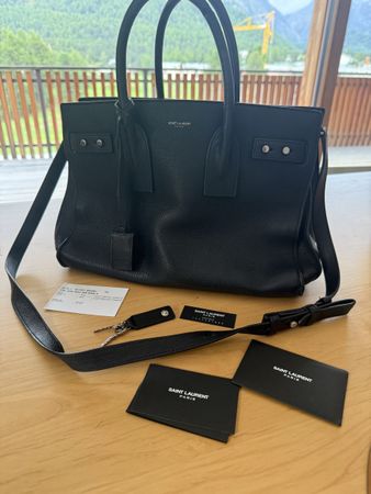 Saint Laurent Sac de Jour Tasche – Schwarz Leder