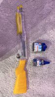 Toy rifle transparent yellow with BB pellets used