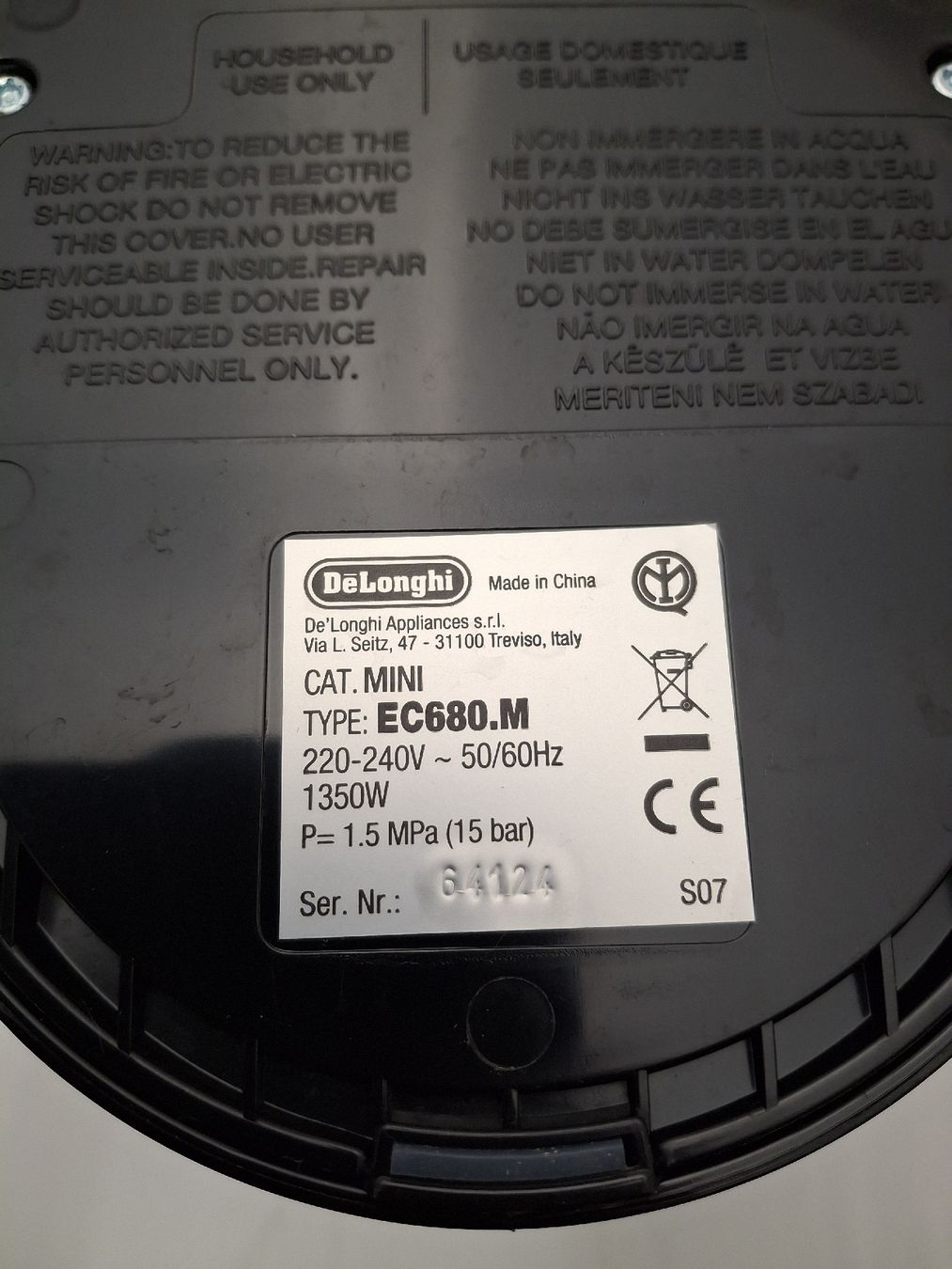 De'Longhi Kaffeemaschinen & Espressomaschinen: DeLonghi EC680.M Espressomaschine Edelstahl – Gebraucht aus Fislisbach von HurtiBrocki 7