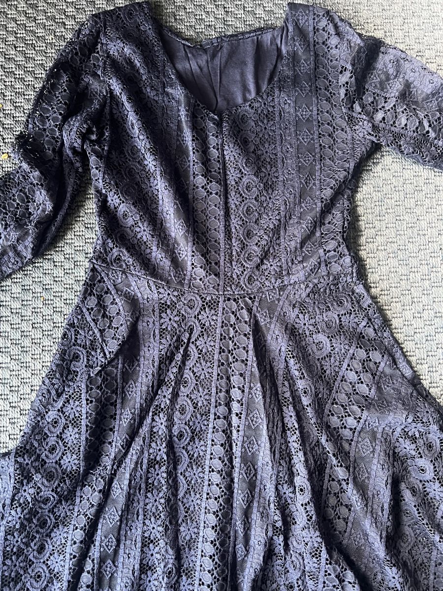 Vestiti: Dunkelblaues Spitzenkleid ca. Grösse S – Usato da Bern venduto da fla_yj25 1