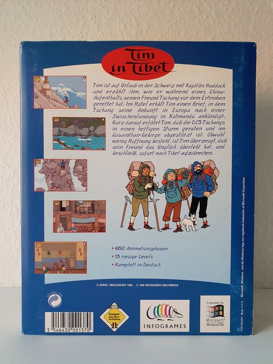 PC Game Tim in Tibet 1995 (Tim und Struppi) Big Box Deutsch (Gebraucht ...