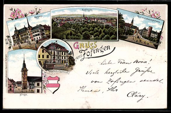 Cartes postales: Litho Zofingen, Post und Bahnhofstrasse, – D'occasion à Berlin par bartko-reher