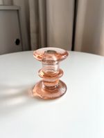 Vintage-Kerzenhalter, rosa Glas im nordisch-stil