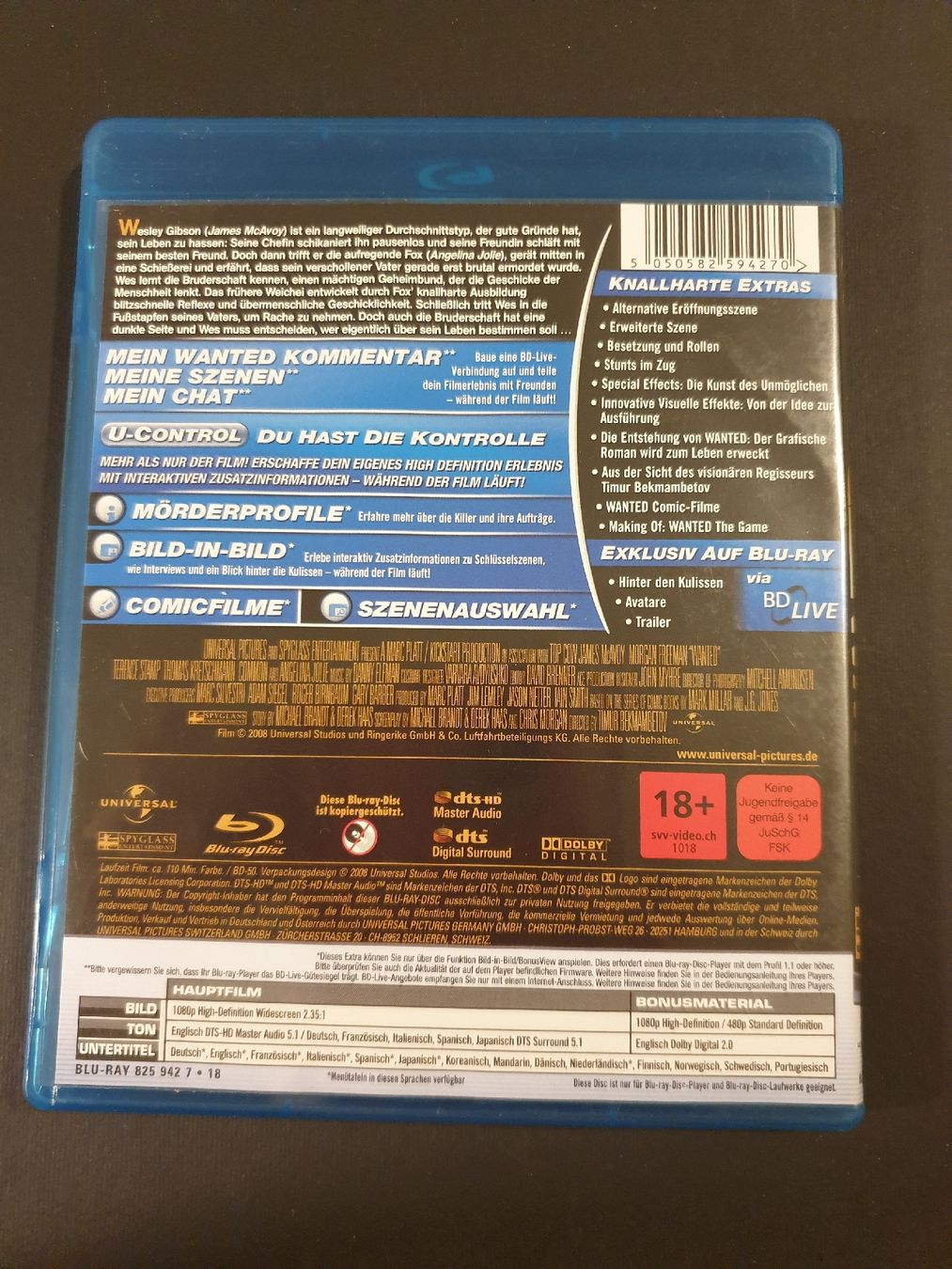 Tutti i DVDs: Blu-ray Wanted mit Angelina Jolie – Usato da Steffisburg venduto da Blue_bj5g 1