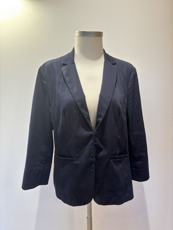 Hallhuber Blazer dunkelblau Gr. 42 Baumwolle