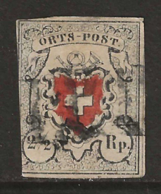 Tutti i francobolli: 1850 : Orts Post Nr. 13I - KP 2300.-- – Usato da Gümligen venduto da Geniusbuy