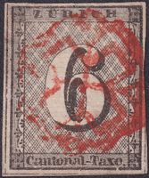 ZÜRICH 6, 2W (Type V, 20.Marke des Bogens), Topstück! 2300.-