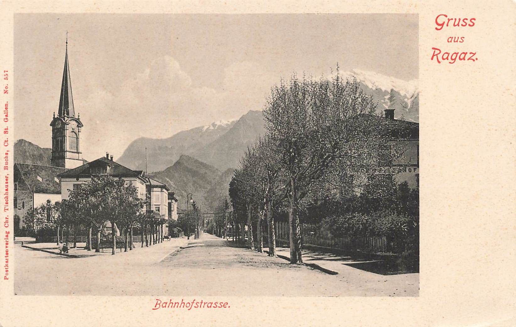 Ansichtskarten: Gruss Ragaz Bahnhof strasse – Gebraucht aus Biasca von Blenio71