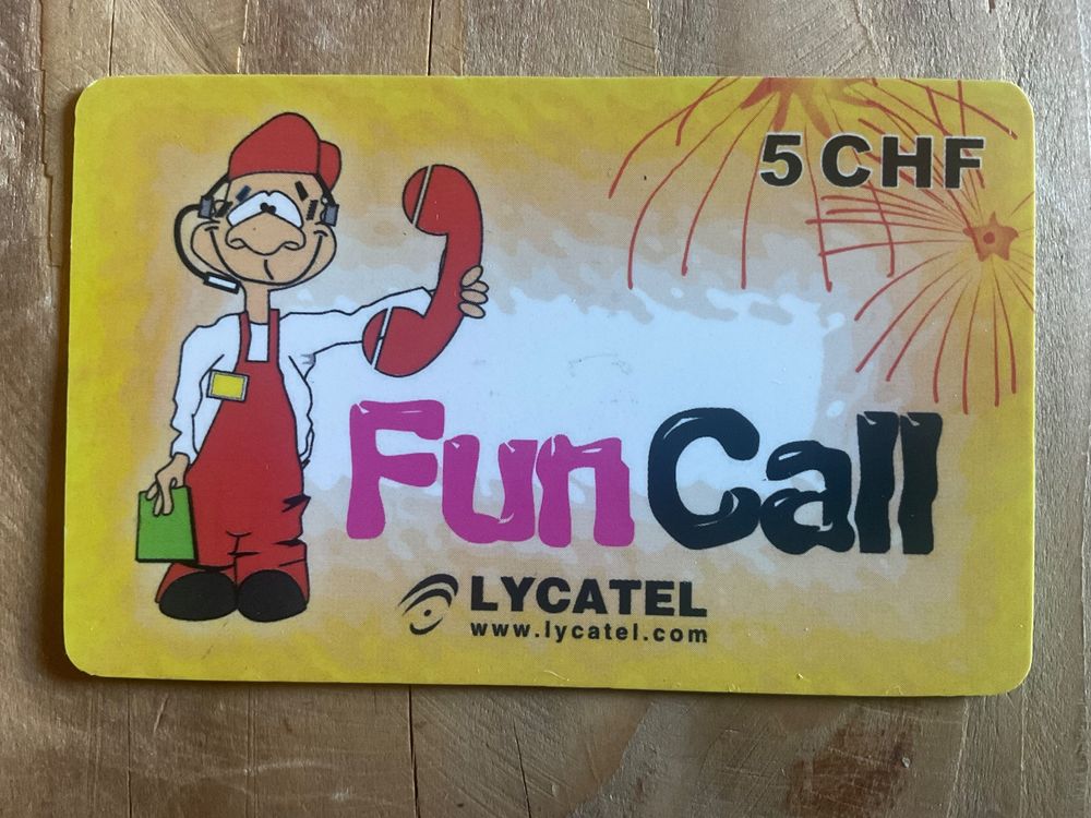 Prepaid Telefonkarte FunCall Lycatel (Gebraucht) in Zürich für CHF 1 ...