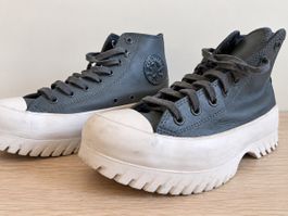 Converse All Star high top platform shoes grey 42