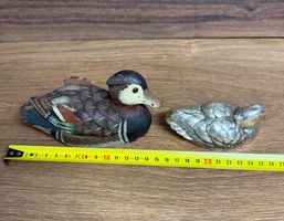 Dekorative Entenfiguren, Holz / Metall, 2 Stück