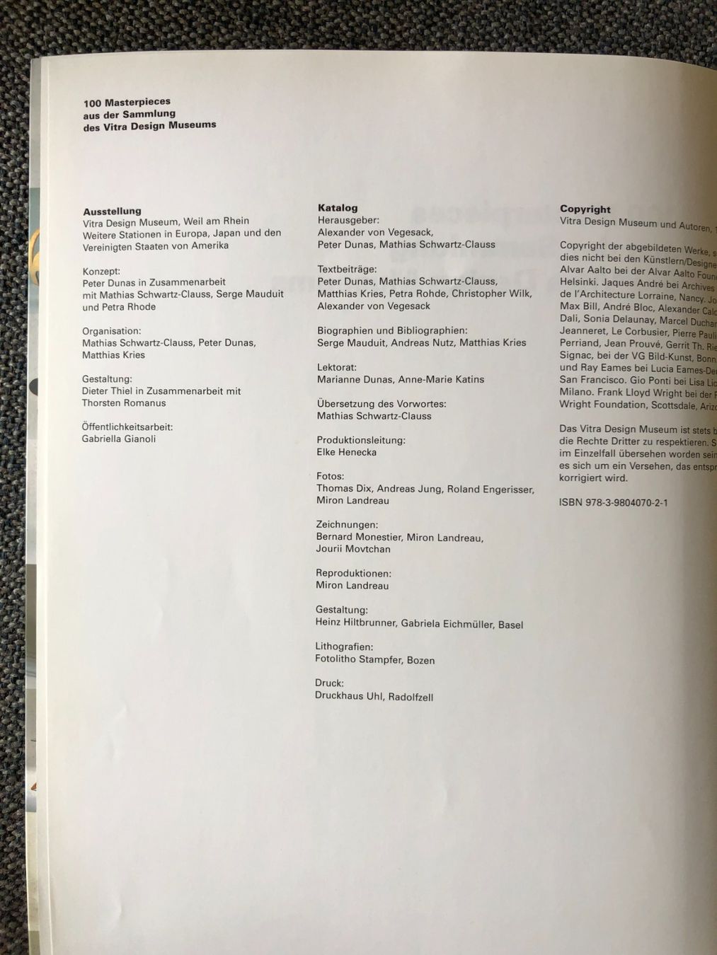 Libri: 100 Masterpieces aus der Sammlung des Vitra Design Museums – Usato da Luzern venduto da Schlafenicht00 1