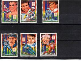 Ski Alpin Wintersport Vreni Schneider auf Briefmarke GUINEE